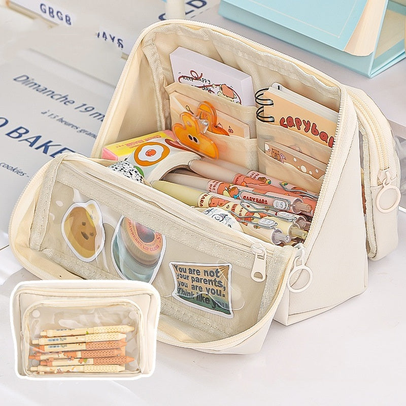 🖊️50% OFF NOW! High Capacity Detachable 9‑Layer Pencil Case‑ Multi‑Compartment Large Stationery Bag with Removable Front Pouch, Portable Durable Pen Pouch for Students School Supplies