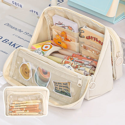 🖊️50% OFF NOW! High Capacity Detachable 9‑Layer Pencil Case‑ Multi‑Compartment Large Stationery Bag with Removable Front Pouch, Portable Durable Pen Pouch for Students School Supplies