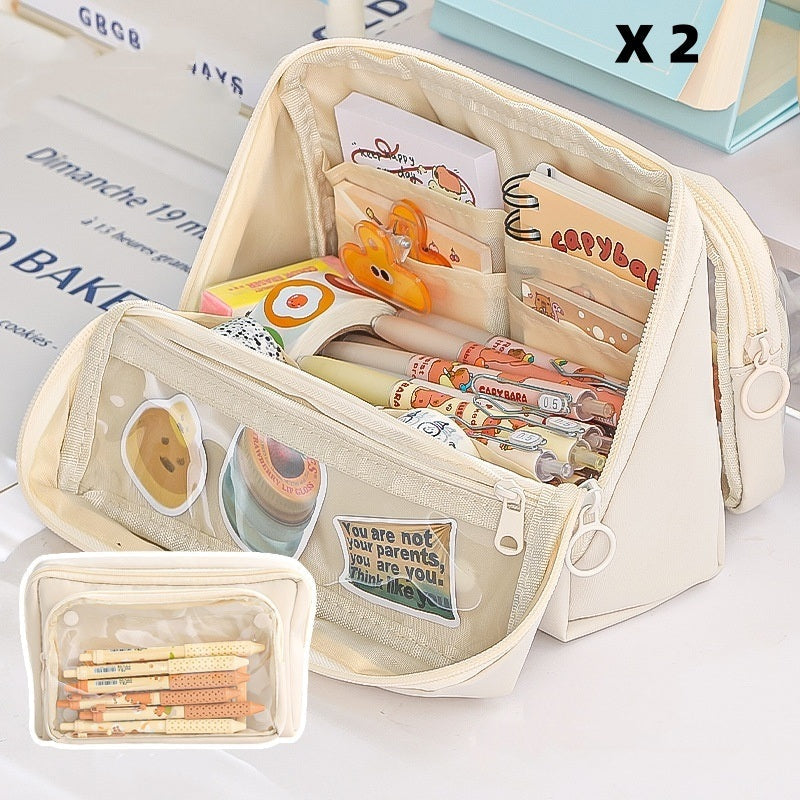 🖊️50% OFF NOW! High Capacity Detachable 9‑Layer Pencil Case‑ Multi‑Compartment Large Stationery Bag with Removable Front Pouch, Portable Durable Pen Pouch for Students School Supplies