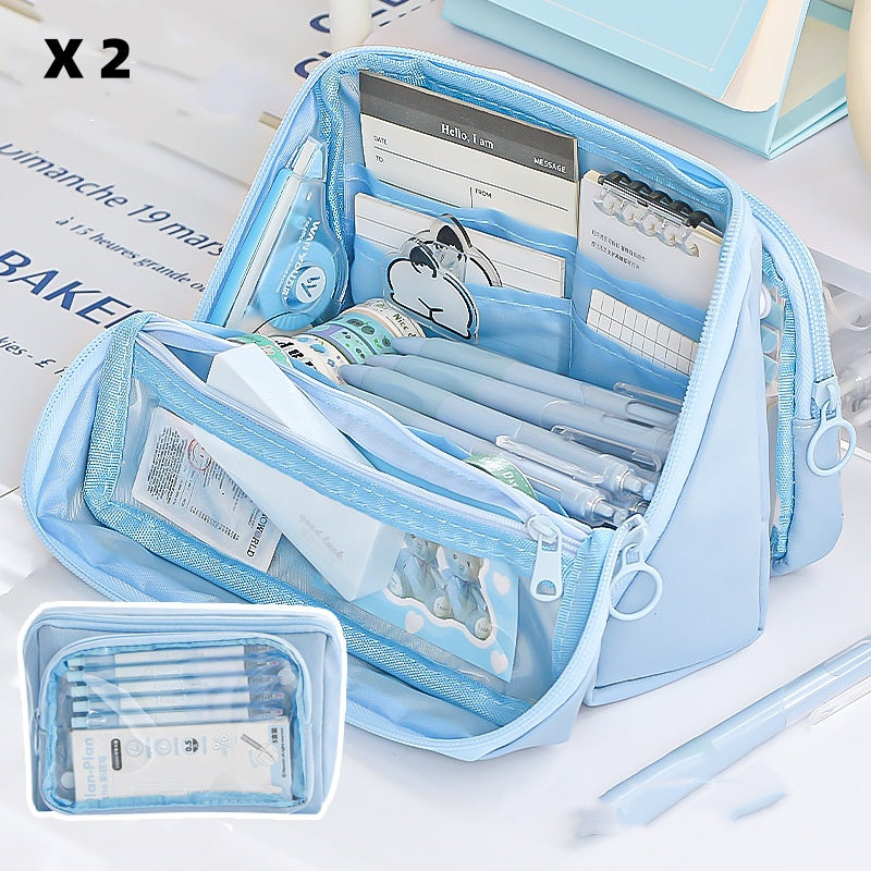 🖊️50% OFF NOW! High Capacity Detachable 9‑Layer Pencil Case‑ Multi‑Compartment Large Stationery Bag with Removable Front Pouch, Portable Durable Pen Pouch for Students School Supplies