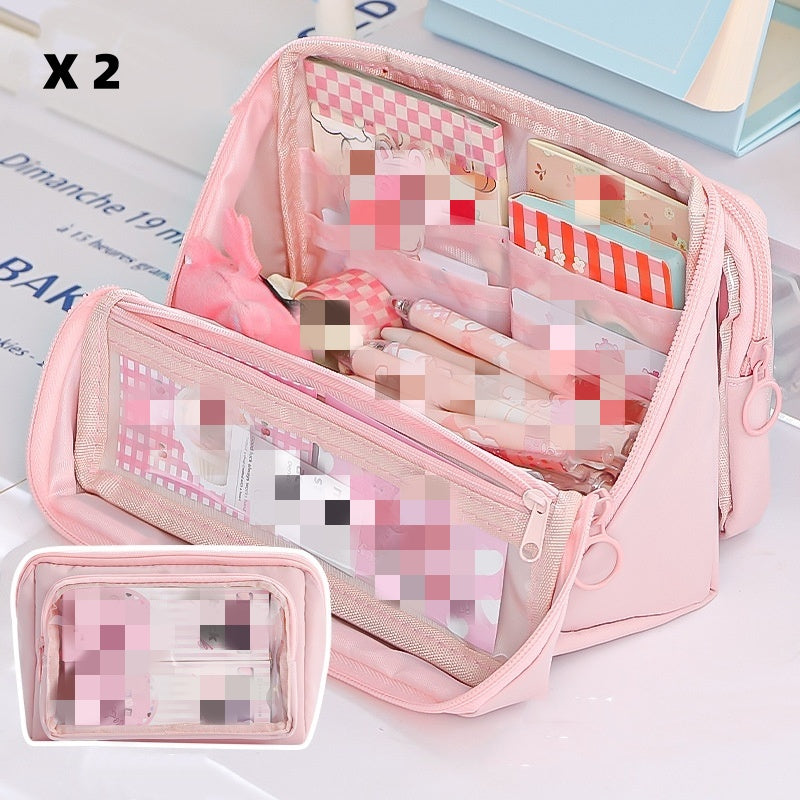 🖊️50% OFF NOW! High Capacity Detachable 9‑Layer Pencil Case‑ Multi‑Compartment Large Stationery Bag with Removable Front Pouch, Portable Durable Pen Pouch for Students School Supplies