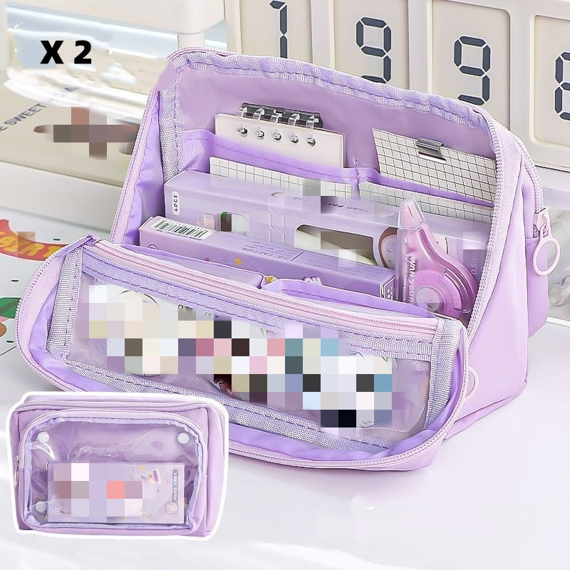🖊️50% OFF NOW! High Capacity Detachable 9‑Layer Pencil Case‑ Multi‑Compartment Large Stationery Bag with Removable Front Pouch, Portable Durable Pen Pouch for Students School Supplies