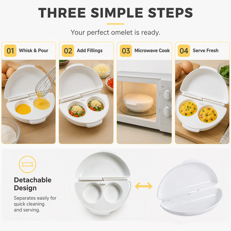 🥳2026 HOT SALE🥳💞2-in-1 Omelet Maker & Egg Cup Cooker
