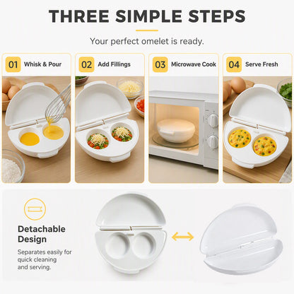 🥳2026 HOT SALE🥳💞2-in-1 Omelet Maker & Egg Cup Cooker