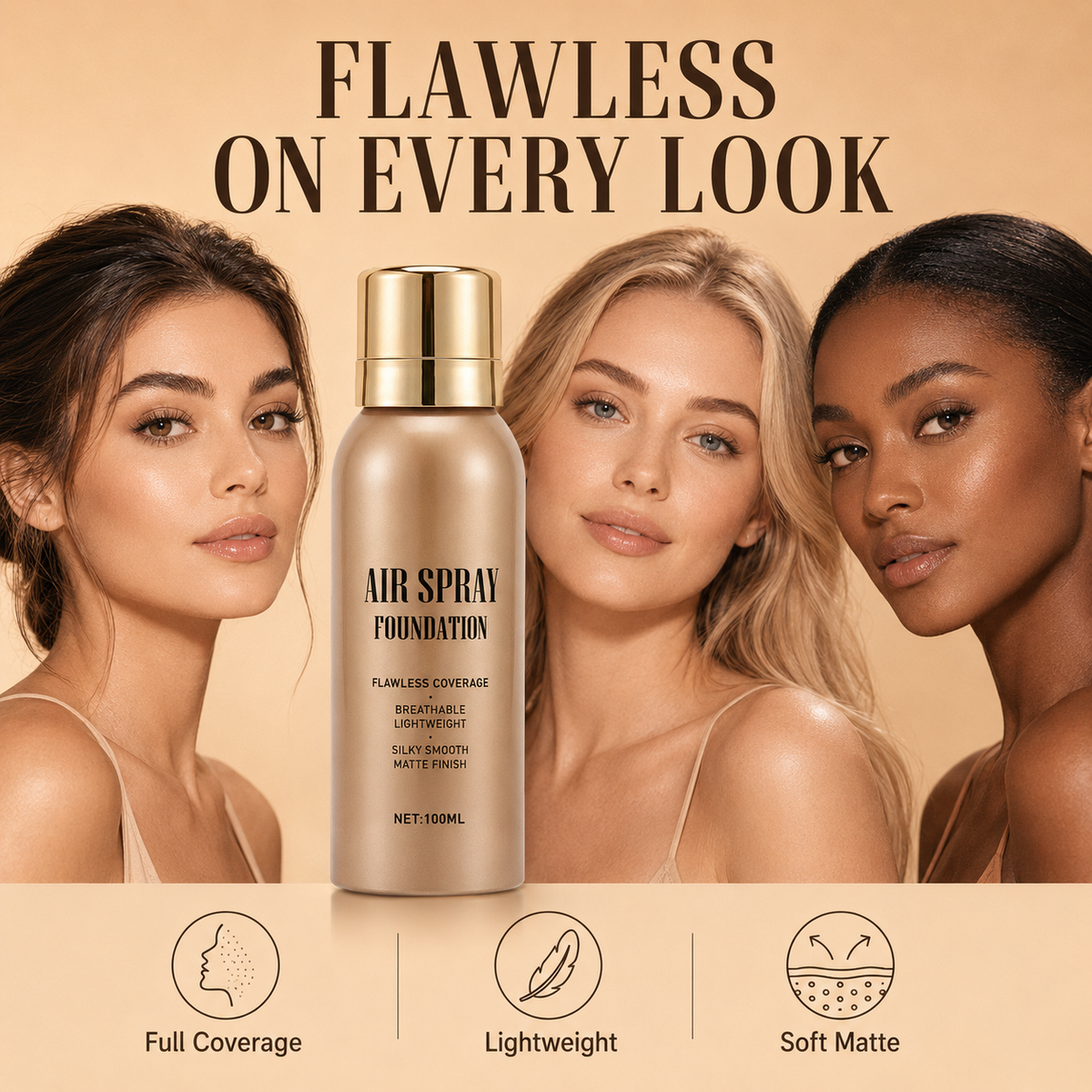 Waterproof Flawless Air Spray Foundation