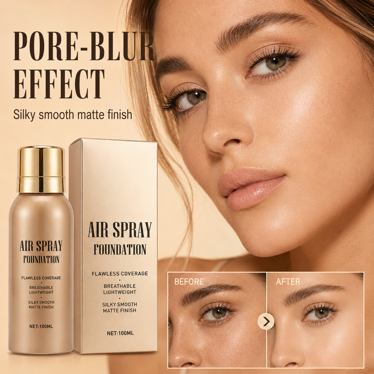 Waterproof Flawless Air Spray Foundation