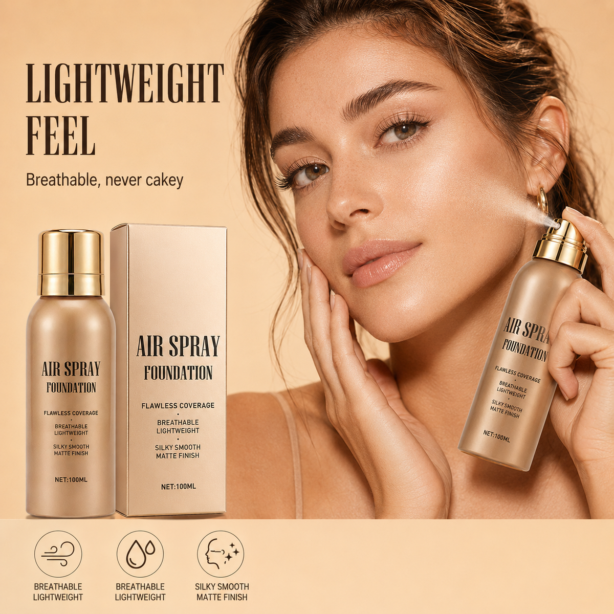 Waterproof Flawless Air Spray Foundation
