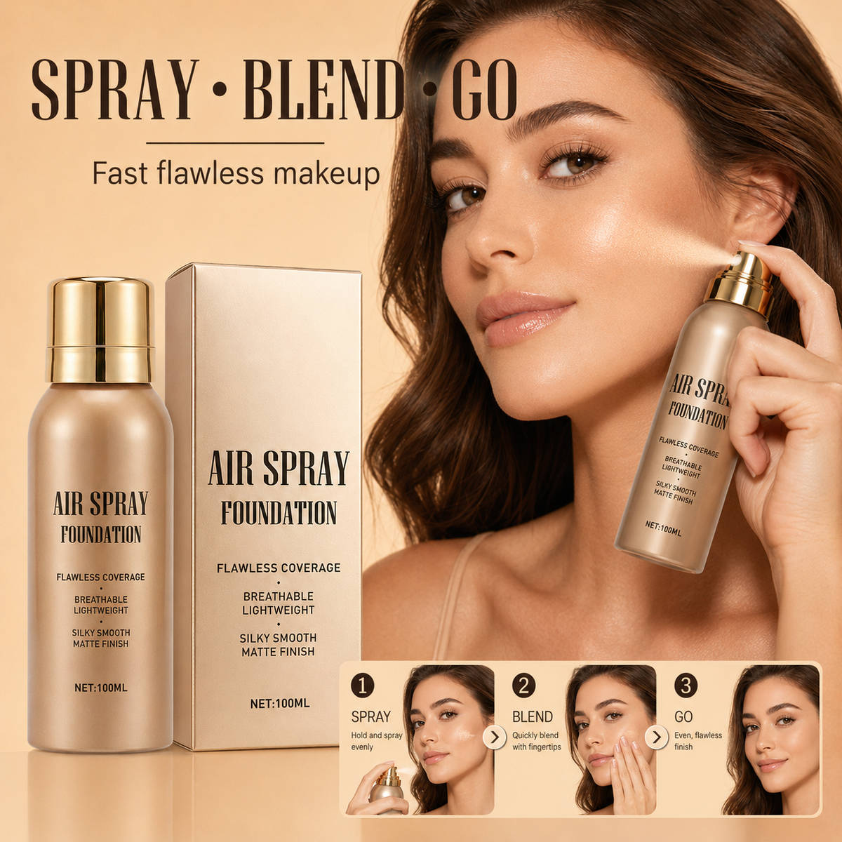 Waterproof Flawless Air Spray Foundation