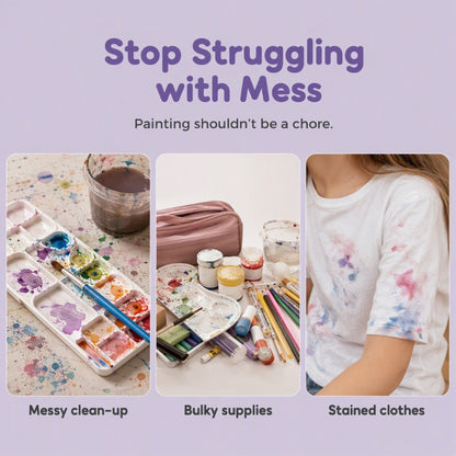 🥳2026 HOT SALE🥳💞50K+ SOLD! 🎨🖌️ Pocket Watercolor Book – built-in pigments, just add water! No messy tubes, no bulky sets. 7 themes: fairy tales, dinosaurs, ocean & more. Tear out masterpieces to share – perfect for car trips & quiet afternoons! 🌟👶