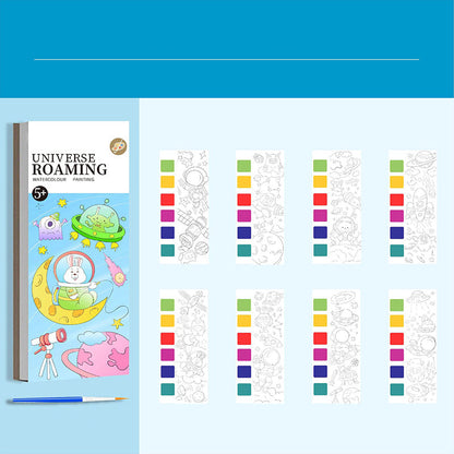🥳2026 HOT SALE🥳💞50K+ SOLD! 🎨🖌️ Pocket Watercolor Book – built-in pigments, just add water! No messy tubes, no bulky sets. 7 themes: fairy tales, dinosaurs, ocean & more. Tear out masterpieces to share – perfect for car trips & quiet afternoons! 🌟👶