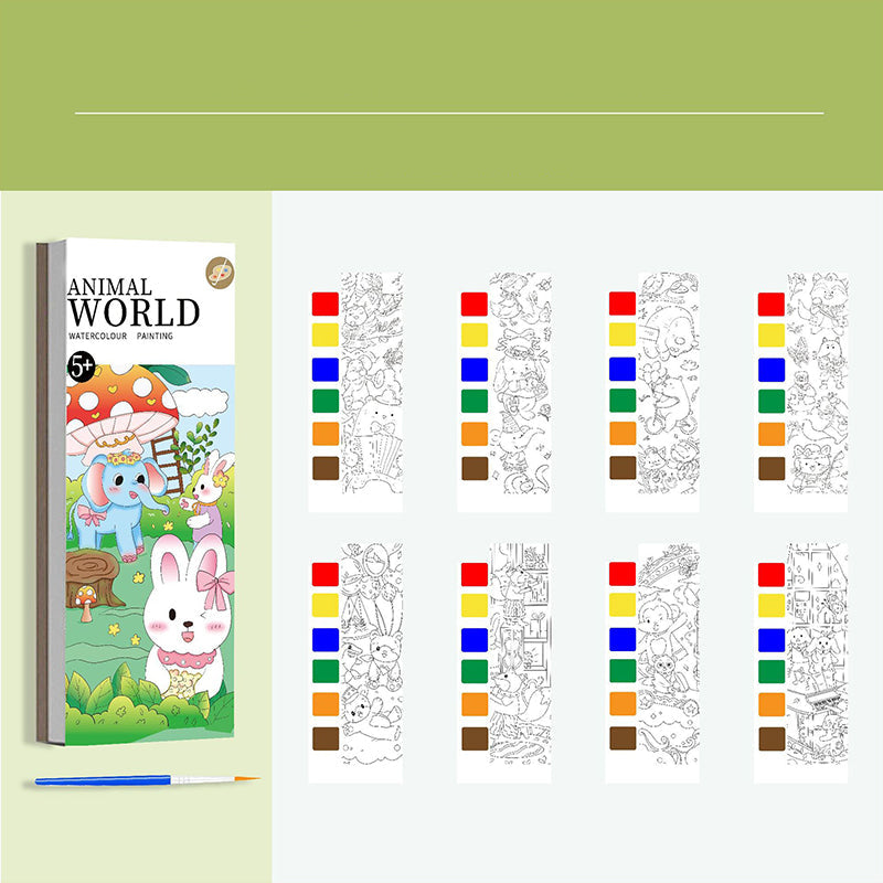 🥳2026 HOT SALE🥳💞50K+ SOLD! 🎨🖌️ Pocket Watercolor Book – built-in pigments, just add water! No messy tubes, no bulky sets. 7 themes: fairy tales, dinosaurs, ocean & more. Tear out masterpieces to share – perfect for car trips & quiet afternoons! 🌟👶