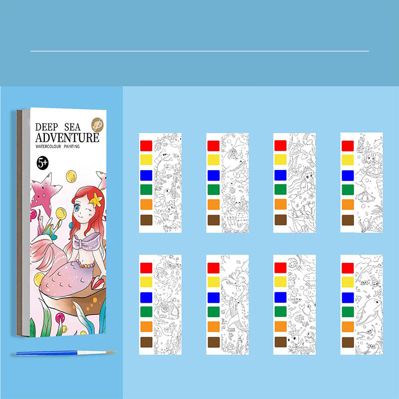 🥳2026 HOT SALE🥳💞50K+ SOLD! 🎨🖌️ Pocket Watercolor Book – built-in pigments, just add water! No messy tubes, no bulky sets. 7 themes: fairy tales, dinosaurs, ocean & more. Tear out masterpieces to share – perfect for car trips & quiet afternoons! 🌟👶