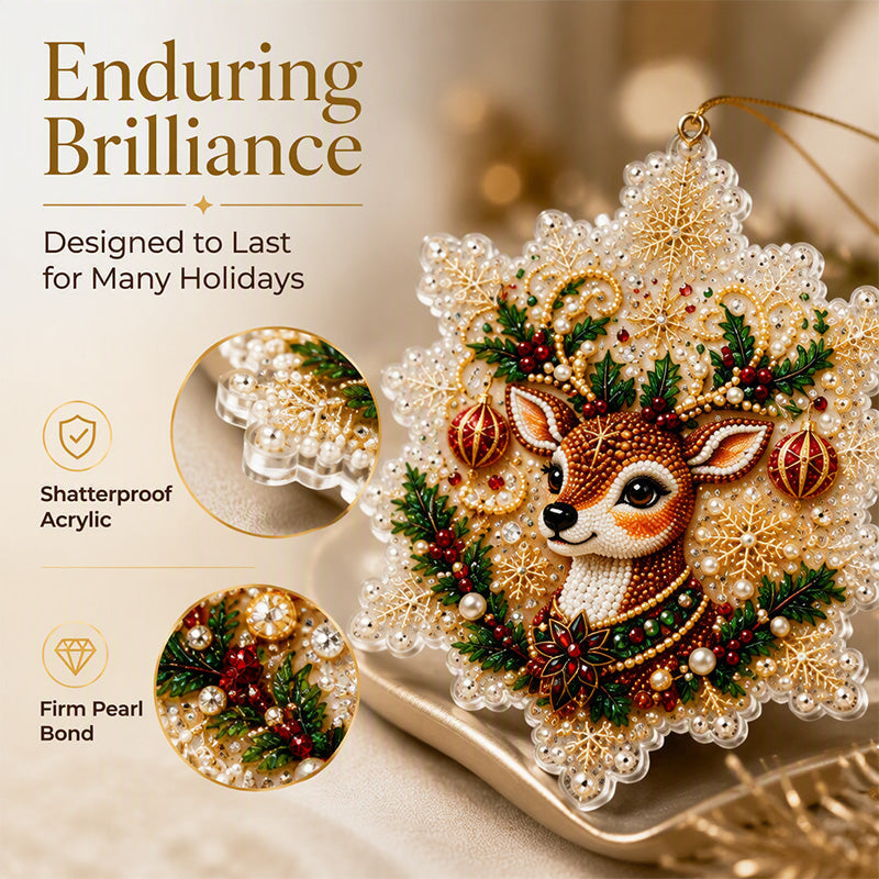 5D DIY Christmas Ornament – Sparkling Beads & Acrylic, 3D Glow, Easy to Make. Perfect for the Tree, Window & Gifts!