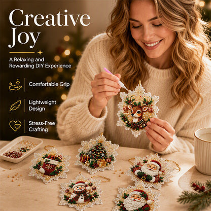 5D DIY Christmas Ornament – Sparkling Beads & Acrylic, 3D Glow, Easy to Make. Perfect for the Tree, Window & Gifts!