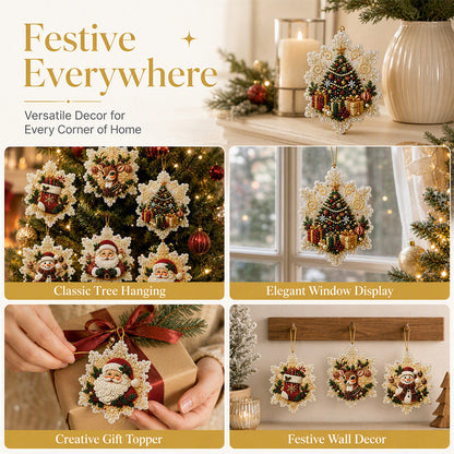 5D DIY Christmas Ornament – Sparkling Beads & Acrylic, 3D Glow, Easy to Make. Perfect for the Tree, Window & Gifts!