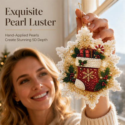 5D DIY Christmas Ornament – Sparkling Beads & Acrylic, 3D Glow, Easy to Make. Perfect for the Tree, Window & Gifts!