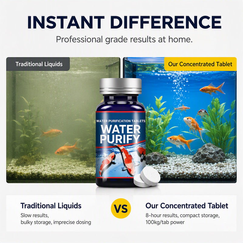 🥳2026 HOT SALE🥳💞50K+ SOLD! 🪣💨 50% OFF! Aquarium Care Tablets – reduces need for frequent water changes. Supports biological filtration & keeps water crystal clear. 50 tablets – lasts for weeks. Less heavy lifting, more time enjoying your fish! 🐟✨