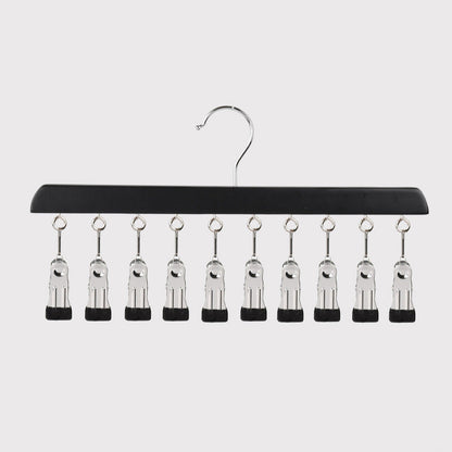 Multi-Clip Wooden Hanger for Closet Organization