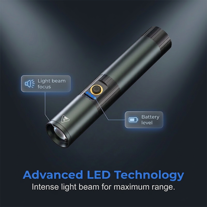 🔦 LIMITED-TIME 50% OFF! ✨ Ultra-Bright Tactical Flashlight with Zoom Function – Rugged, Waterproof, Rechargeable 🏕️