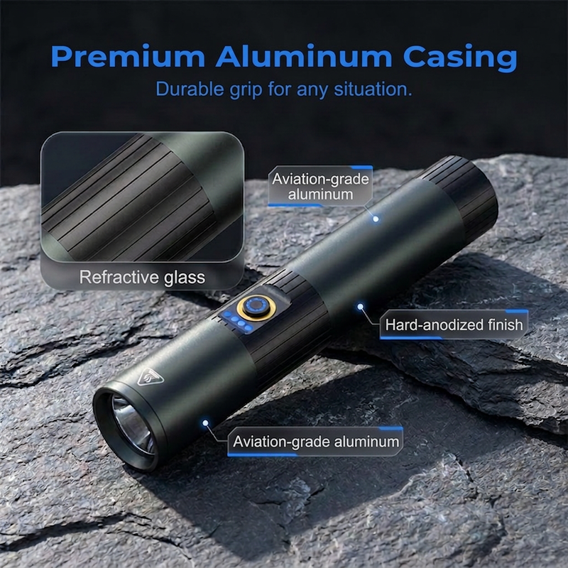 🔦 LIMITED-TIME 50% OFF! ✨ Ultra-Bright Tactical Flashlight with Zoom Function – Rugged, Waterproof, Rechargeable 🏕️