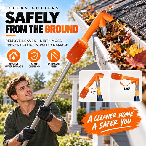 No-Climb Gutter Cleaning Tool