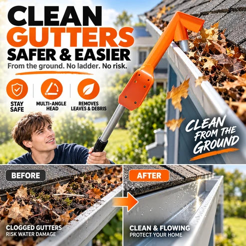 No-Climb Gutter Cleaning Tool