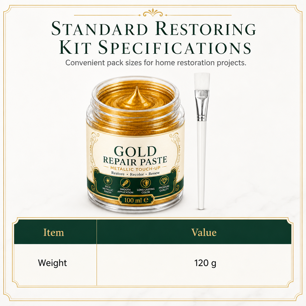 Gold/Silver Metallic Refinishing Repair Paste with Brush