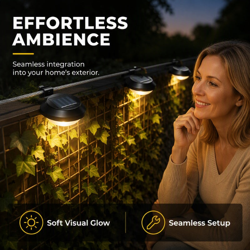 Light Any Fence Instantly! No-Wire Solar Gutter Lamp
