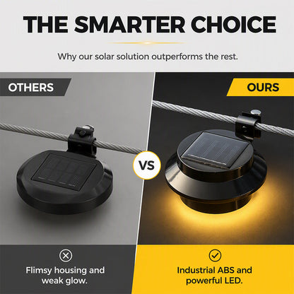 Light Any Fence Instantly! No-Wire Solar Gutter Lamp