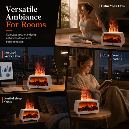 🔥 50% OFF NOW! 💨 Fireplace Flame Humidifier – Aromatherapy Diffuser, Music Sync Light & Whisper Quiet – For Bedroom, Office & Yoga 🌙