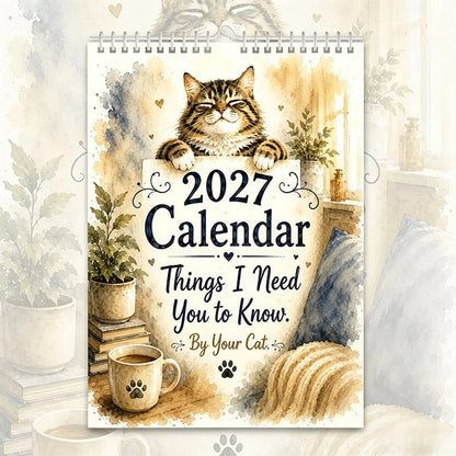 🐱🔥 50% OFF! 2027 A Cats Life Wall Calendar – Monthly Cute Cat Photos, Large Date Grid, Holiday Markings, Thick Paper, Hang-Anywhere Home & Office Decor ✨