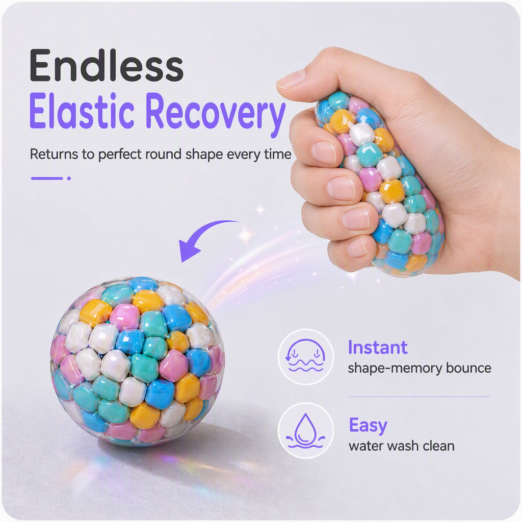 Aurora Colorful Beads Squishy Squeeze Ball