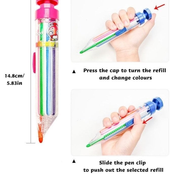Draw in 8 Colors Instantly! No-Box Multicolor Crayon