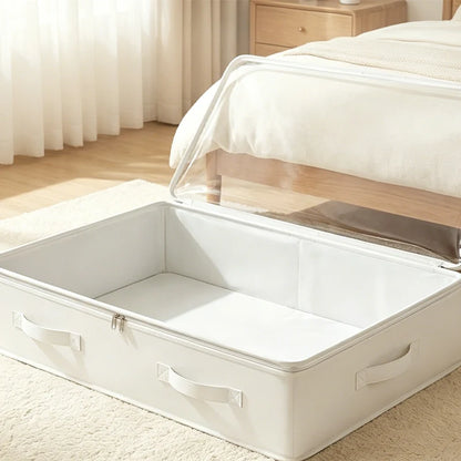 🧺 Foldable Underbed Storage Bag with Zipper Lid, Dustproof Under Bed Storage Container, Sturdy Handle for Clothes, Blankets, Bedding & Seasonal Items