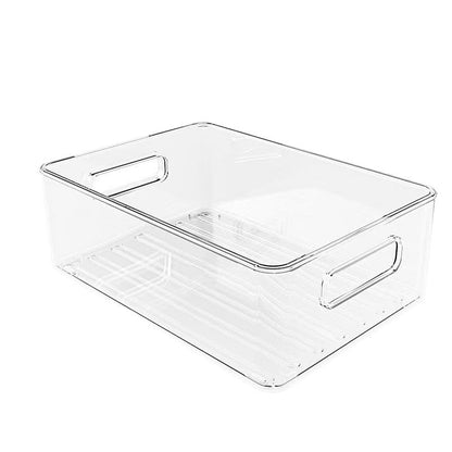 Clear Stackable Refrigerator Organizer Bin with Handles
