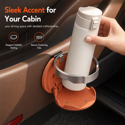 Multifunctional Foldable Car Door Cup Holder Large Diameter Drink and Water Bottle Storage Rack