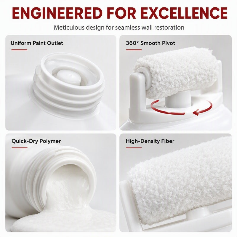 🧱🖌️✨Waterproof Wall Repair Paste with Integrated Small Roller Brush