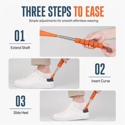 Telescopic Stainless Steel Long-Handle Shoe Horn