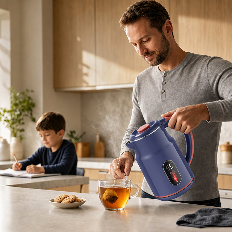 🥳2026 HOT SALE🥳💞50K+ SOLD! ☕🔥 50% OFF! Smart Electric Kettle – 3L, 1500W fast boil, 55°C keep warm, temp display & cool-touch. Family-size convenience! 🛡️✅