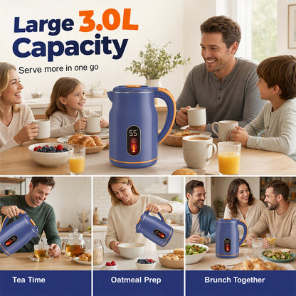 🥳2026 HOT SALE🥳💞50K+ SOLD! ☕🔥 50% OFF! Smart Electric Kettle – 3L, 1500W fast boil, 55°C keep warm, temp display & cool-touch. Family-size convenience! 🛡️✅