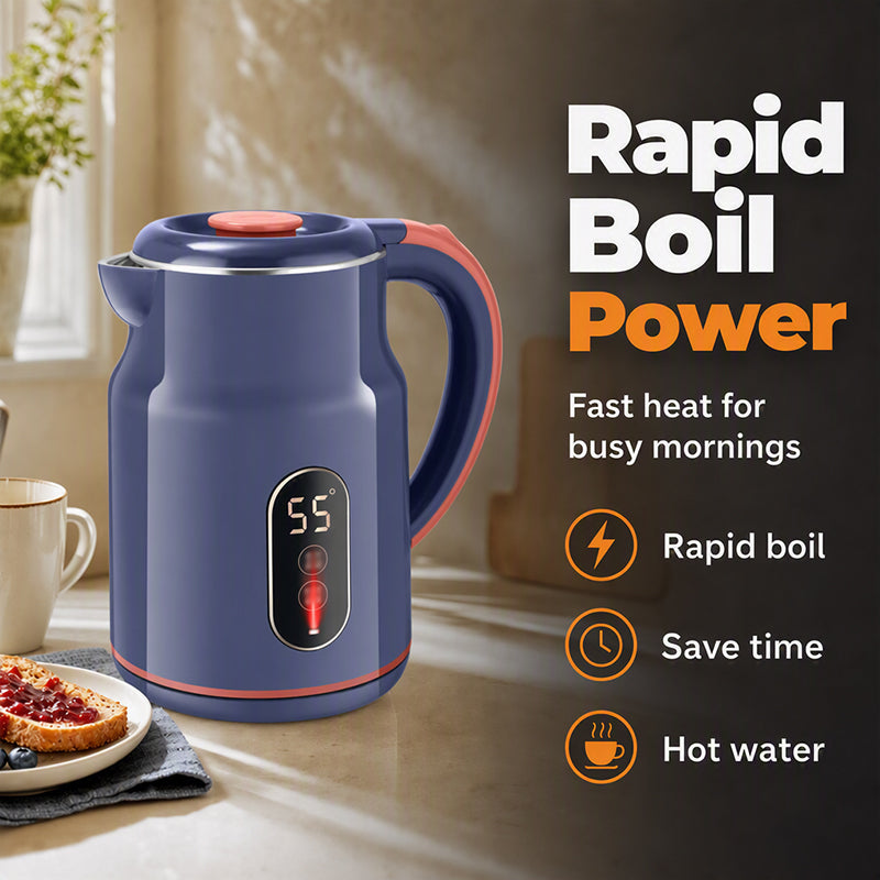 🥳2026 HOT SALE🥳💞50K+ SOLD! ☕🔥 50% OFF! Smart Electric Kettle – 3L, 1500W fast boil, 55°C keep warm, temp display & cool-touch. Family-size convenience! 🛡️✅