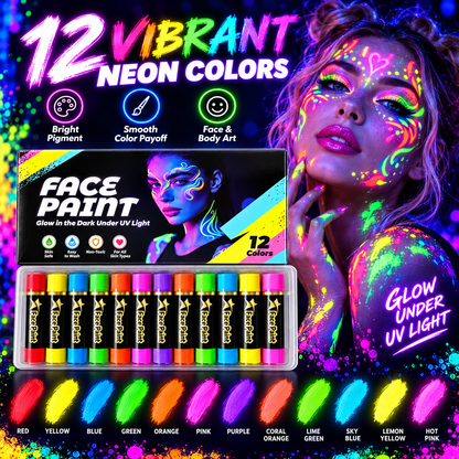 12-Color Face Paint Crayon Set