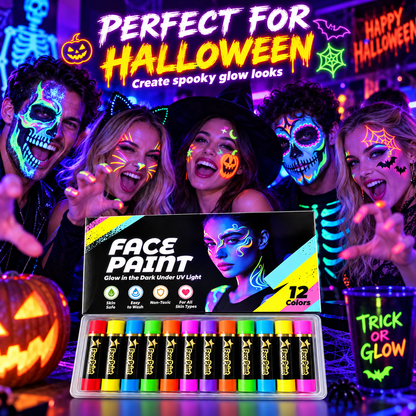12-Color Face Paint Crayon Set