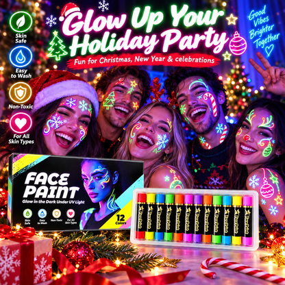 12-Color Face Paint Crayon Set