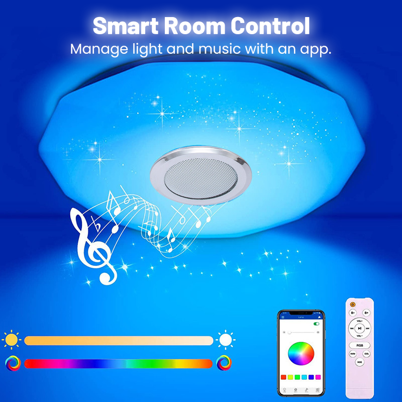 Smart LED Music Ceiling Light with Bluetooth Speaker