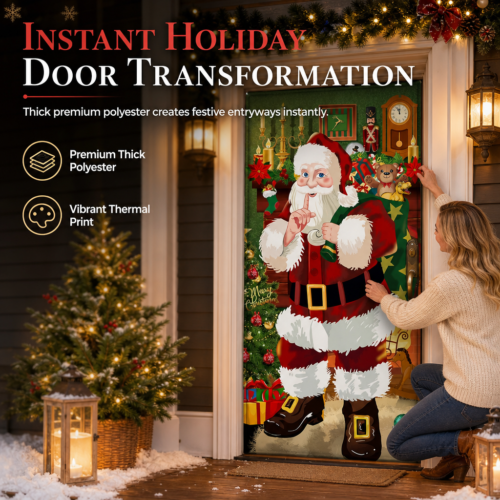 🎄Christmas Door Cover | Festive Holiday Front Door Decor for Xmas Home & Party