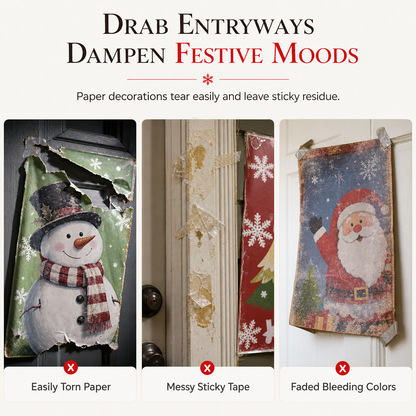 🎄Christmas Door Cover | Festive Holiday Front Door Decor for Xmas Home & Party