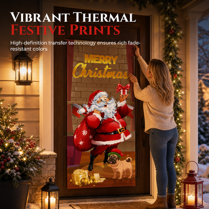 🎄Christmas Door Cover | Festive Holiday Front Door Decor for Xmas Home & Party