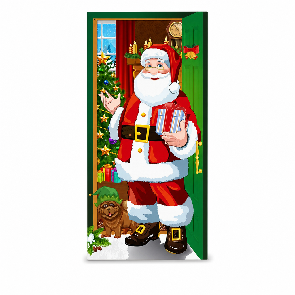 🎄Christmas Door Cover | Festive Holiday Front Door Decor for Xmas Home & Party