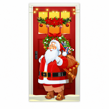 🎄Christmas Door Cover | Festive Holiday Front Door Decor for Xmas Home & Party